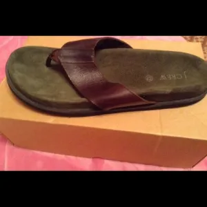 Men's Brand New Leather Thong FLip Flop Sandals