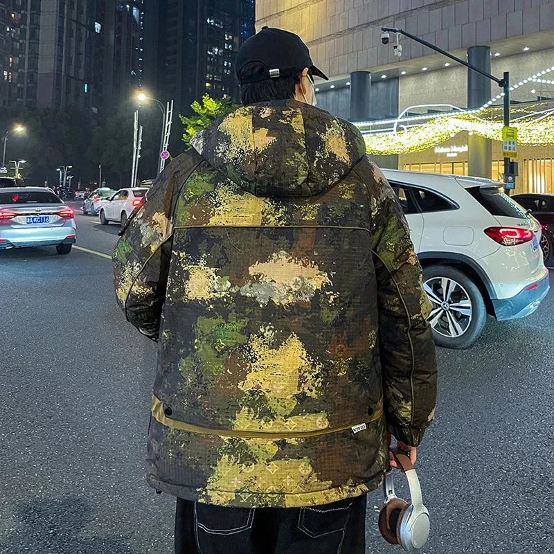 Men’s Camouflage Cotton-Padded Winter Jacket – Warm & Stylish