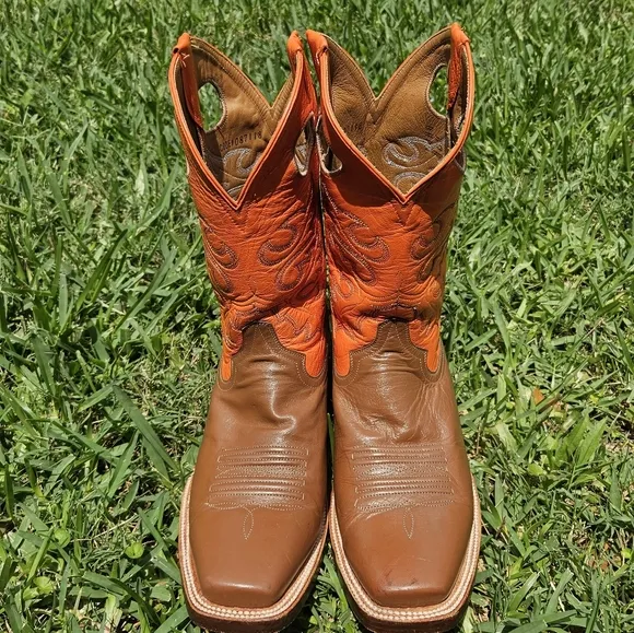 Men's Ferrini Size 9.5D Brown and Orange Western Boots