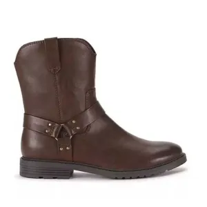 Men's Frye and Co. Otis Stacked Heel‎ Motorcycle Boots Dark Brown Size 7.5