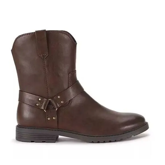 Men's Frye and Co. Otis Stacked Heel‎ Motorcycle Boots Dark Brown Size 7.5