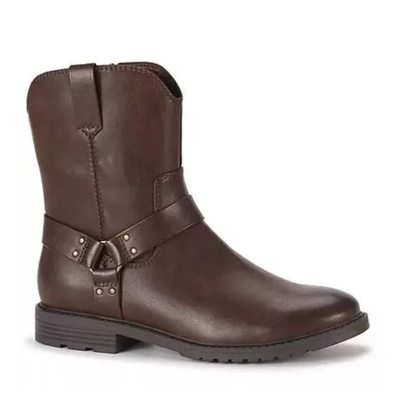 Men's Frye and Co. Otis Stacked Heel‎ Motorcycle Boots Dark Brown Size 7.5