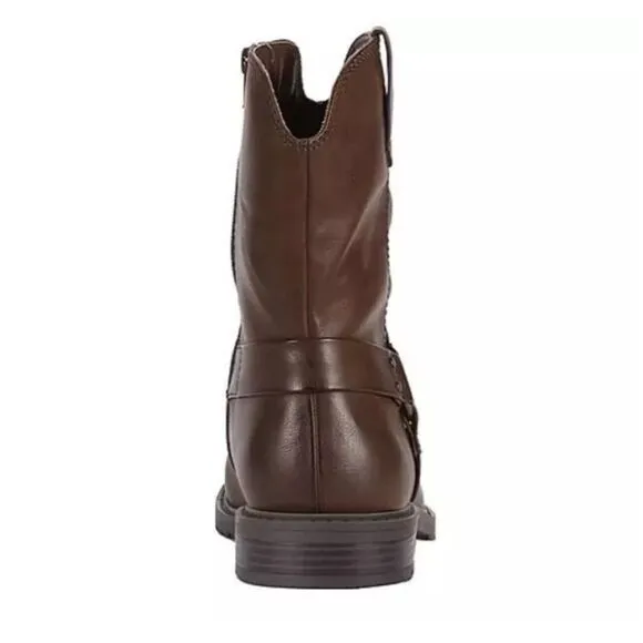 Men's Frye and Co. Otis Stacked Heel‎ Motorcycle Boots Dark Brown Size 7.5