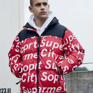 Men's Hip-Hop Graffiti Print Winter Jacket
