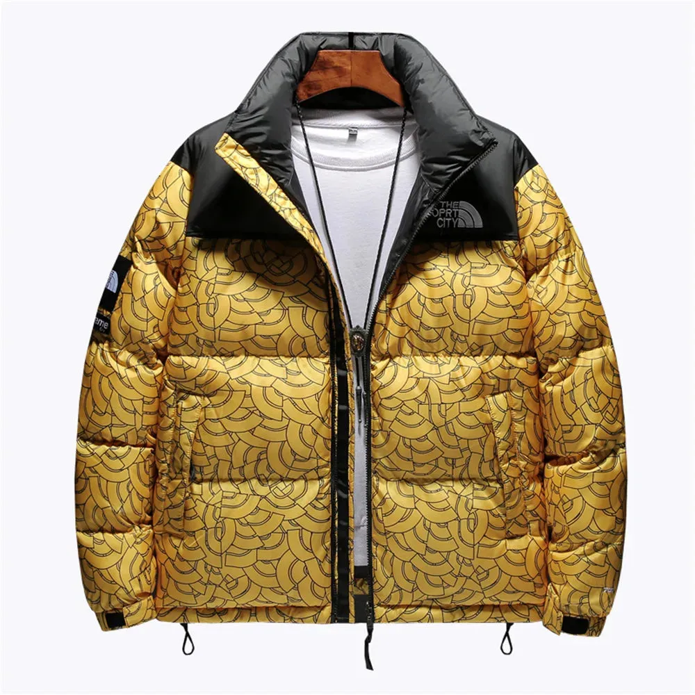 Men's Hip-Hop Graffiti Print Winter Jacket