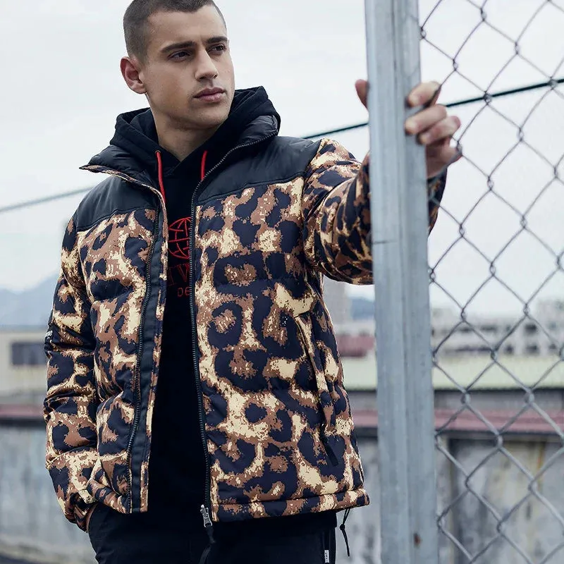 Men's Hip-Hop Graffiti Print Winter Jacket