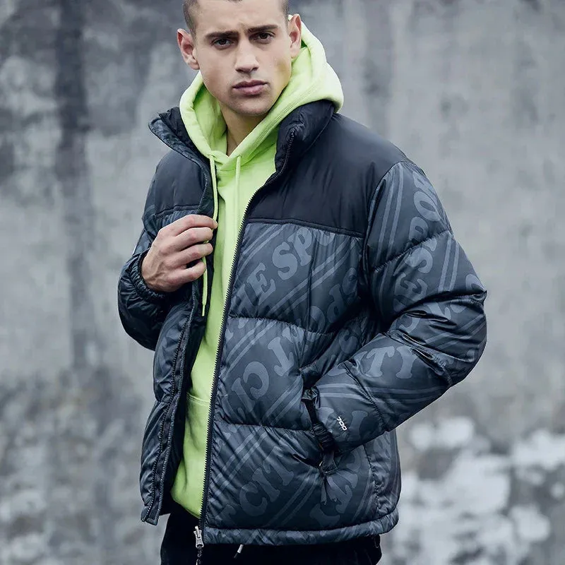 Men's Hip-Hop Graffiti Print Winter Jacket
