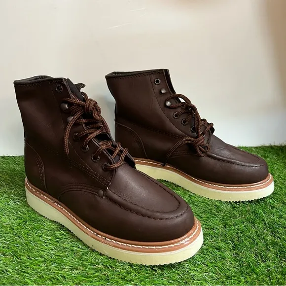 Men’s Laces Construction Leather Work boots comfortable Bota Liviana Cómoda