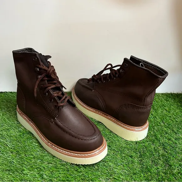 Men’s Laces Construction Leather Work boots comfortable Bota Liviana Cómoda