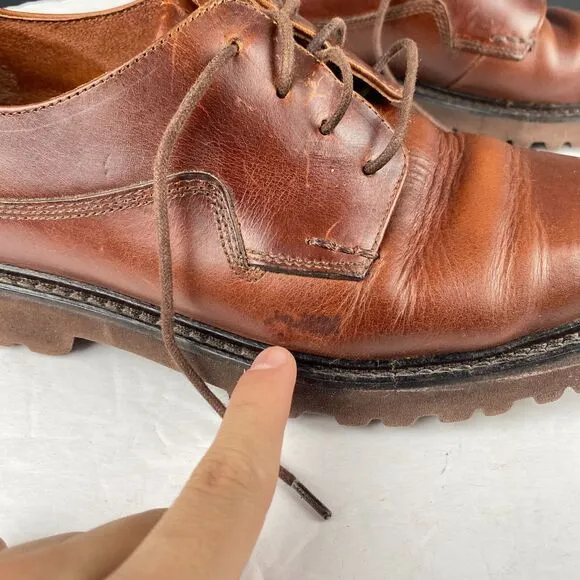 Men's Sebago Drysides Waterproof Lace up Brown Leather Oxford Shoes Size 8M