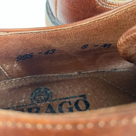Men's Sebago Drysides Waterproof Lace up Brown Leather Oxford Shoes Size 8M