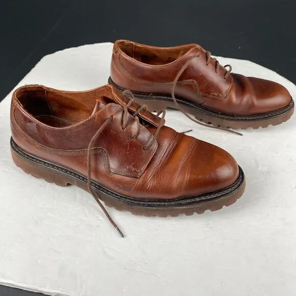 Men's Sebago Drysides Waterproof Lace up Brown Leather Oxford Shoes Size 8M