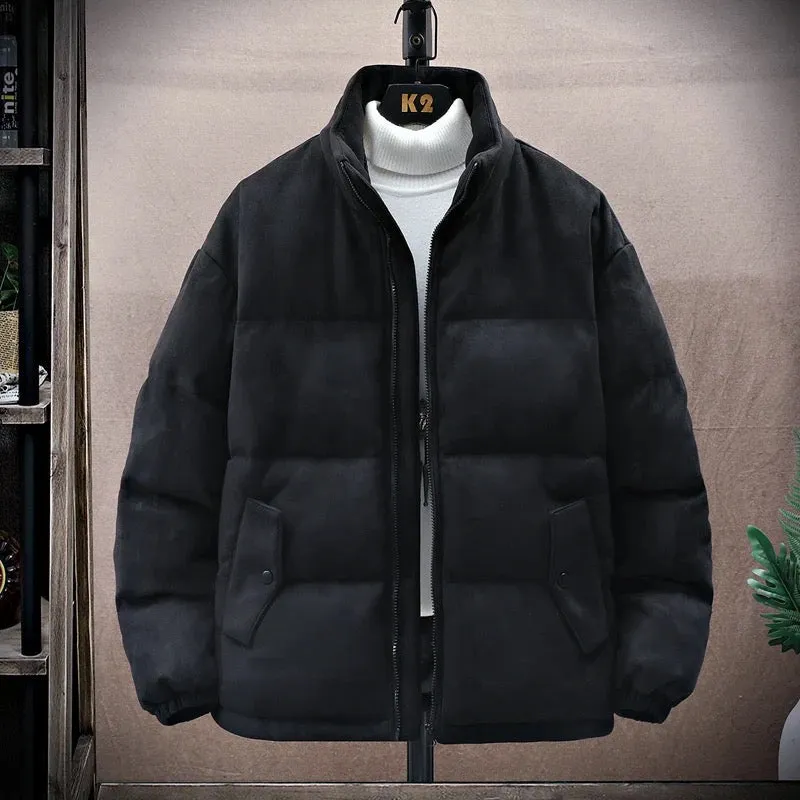 Men’s Streetwear Puffer Jacket – Graphic Print Oversized Winter Coat for Urban Fashion & Warmth