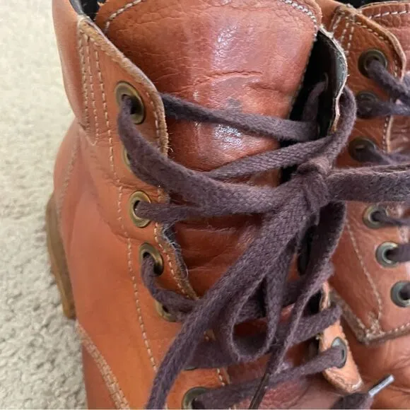 Men’s Tan/ Brown Italian Leather Boots Size 44 EU/ 10 USA