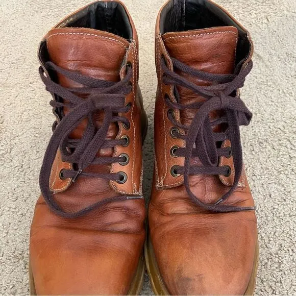 Men’s Tan/ Brown Italian Leather Boots Size 44 EU/ 10 USA