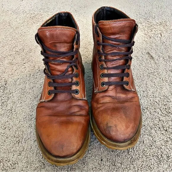 Men’s Tan/ Brown Italian Leather Boots Size 44 EU/ 10 USA
