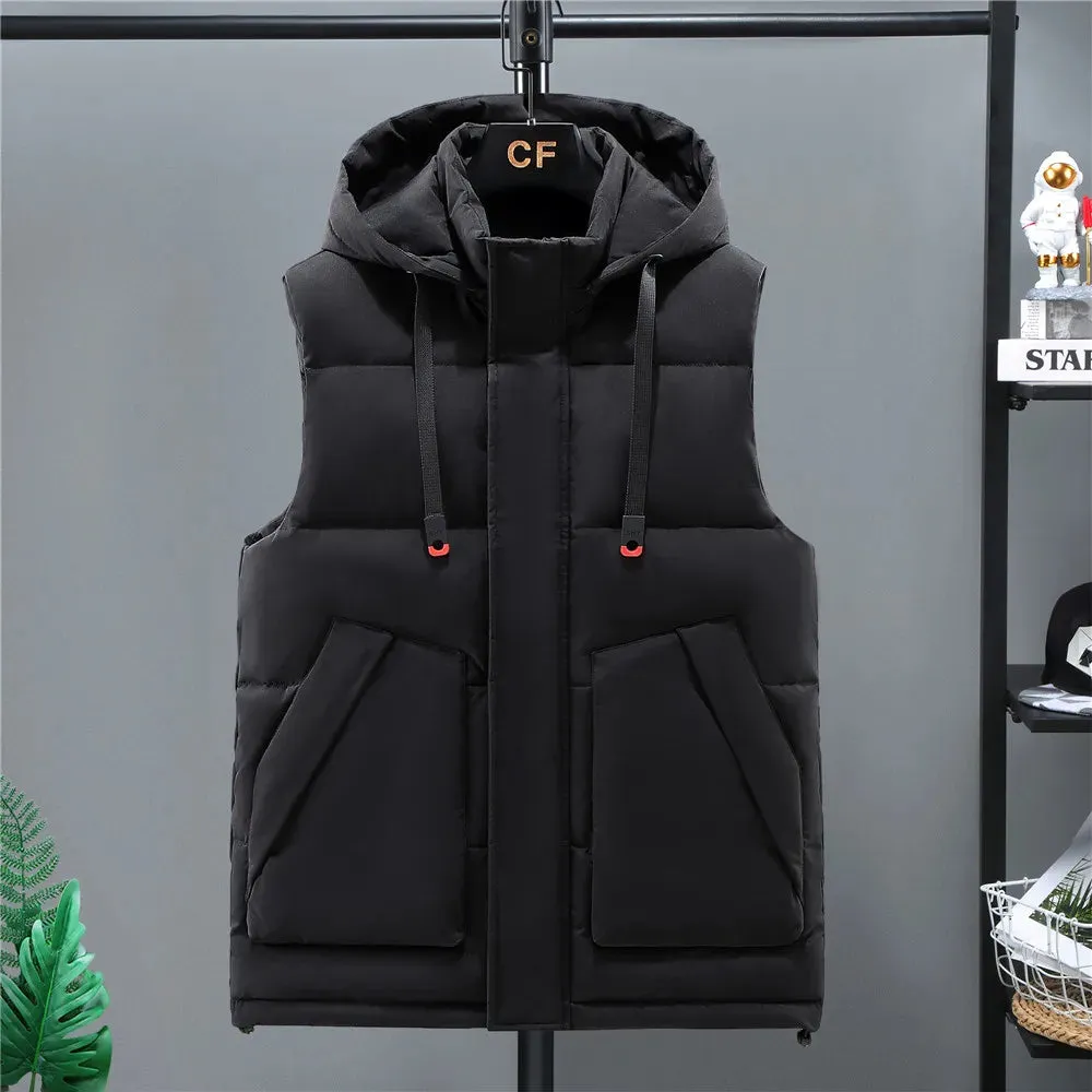 Men's Winter Camouflage Vest – Warm Hooded Sleeveless Jacket
