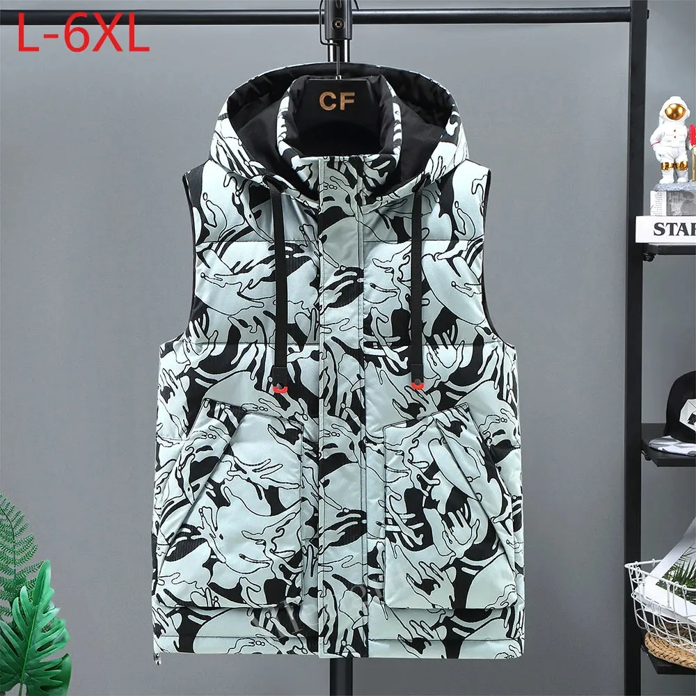 Men's Winter Camouflage Vest – Warm Hooded Sleeveless Jacket