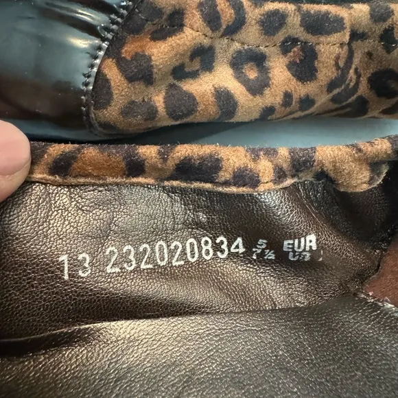 Mephisto Ballet Flats Brown Cheetah Leather Cap toe 7.5 slip ons animal Preppy