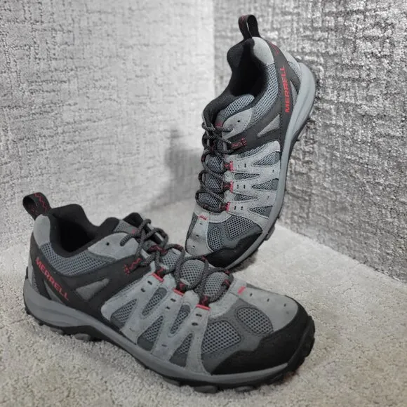 Merrell Accentor 3 Men's Size 10M US Gray Black Suede Waterproof Hiking Shoes