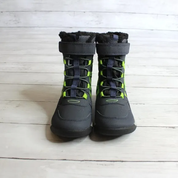 Merrell Boys Winter Snow Boots Toddler Size 9 Navy Black Gray Lime Green
