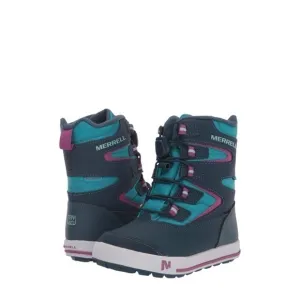 Merrell Kids Snow Bank 3.0 Waterproof Navy Blue Teal Pink Winter Boots Size 12‎