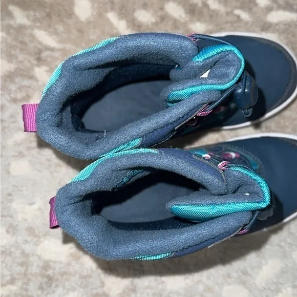 Merrell Kids Snow Bank 3.0 Waterproof Navy Blue Teal Pink Winter Boots Size 12‎