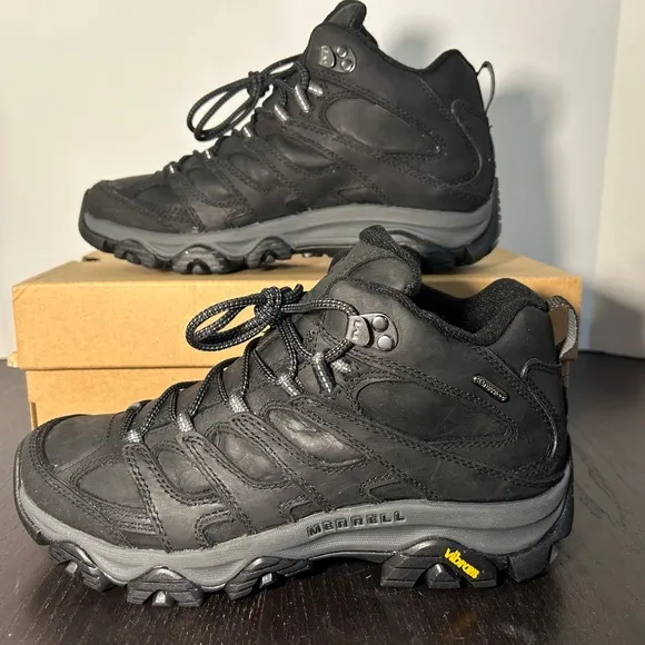 Merrell Moab 3 Prime Mid Waterproof Hiking Boots Shoes Black Mens 8