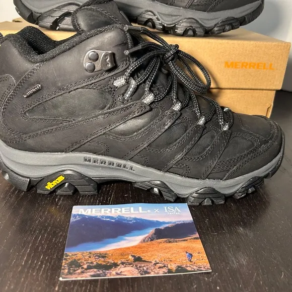 Merrell Moab 3 Prime Mid Waterproof Hiking Boots Shoes Black Mens 8