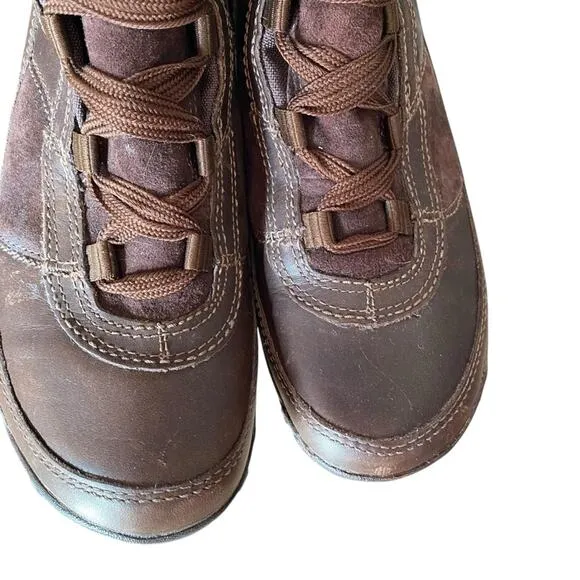 Merrell Prevoz Waterproof Brown Leather Fur Lace Zip Boots size 8.5