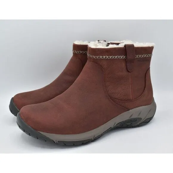 Merrell Womens Size 11 Encore 4 Bluff Zip Polar Sable Waterproof Nubuck Boots