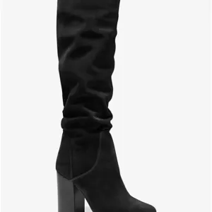 Michael Kors Black Over the Knee Boots with Block Heel