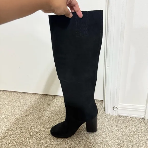 Michael Kors Black Over the Knee Boots with Block Heel