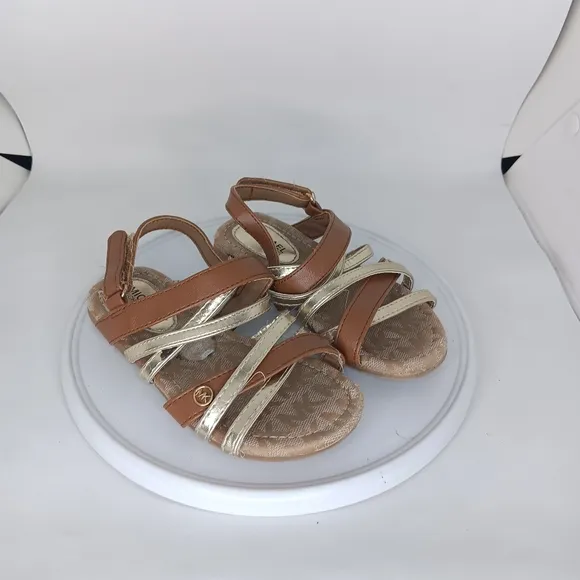 Michael Kors Brown and Gold Sandals