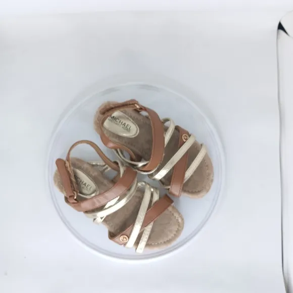 Michael Kors Brown and Gold Sandals