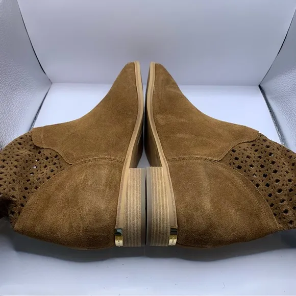 Michael Kors Brown Suede leather Perforated mid Ankle Boots 11M