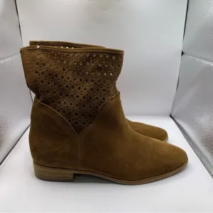 Michael Kors Brown Suede leather Perforated mid Ankle Boots 11M