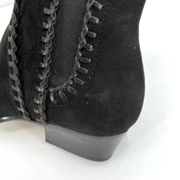 MICHAEL KORS COLLECTION Boots Shoes Women 35.5 Black Presley Suede Leather Ankle