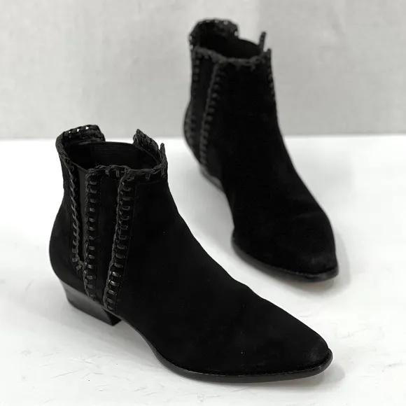 MICHAEL KORS COLLECTION Boots Shoes Women 35.5 Black Presley Suede Leather Ankle