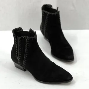 MICHAEL KORS COLLECTION Boots Shoes Women 35.5 Black Presley Suede Leather Ankle