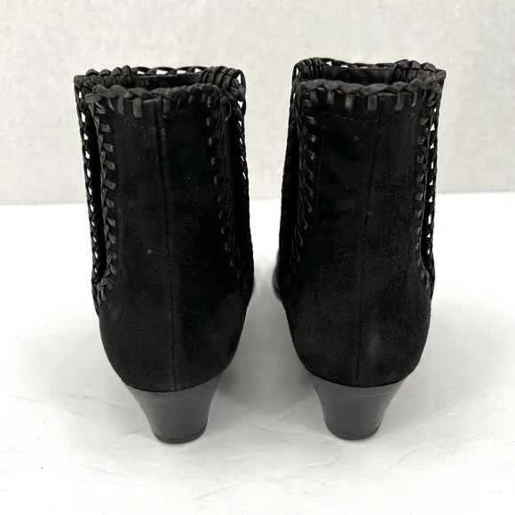 MICHAEL KORS COLLECTION Boots Shoes Women 35.5 Black Presley Suede Leather Ankle