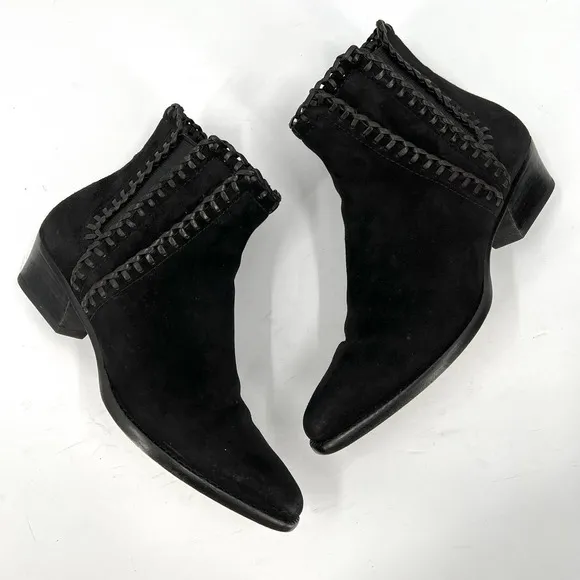 MICHAEL KORS COLLECTION Boots Shoes Women 35.5 Black Presley Suede Leather Ankle