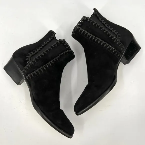 MICHAEL KORS COLLECTION Boots Shoes Women 35.5 Black Presley Suede Leather Ankle