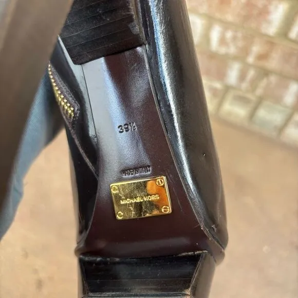 Michael Kors Collection Dark Brown Patent Leather Ankle Boots Size 39.5 $775