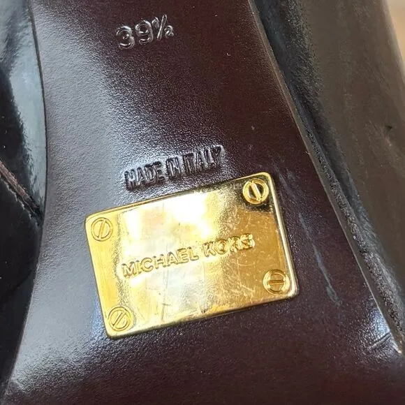 Michael Kors Collection Dark Brown Patent Leather Ankle Boots Size 39.5 $775