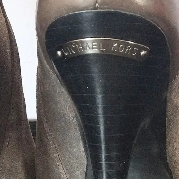 Michael Kors Grey Leather Stiletto Ankle Boots Size 7