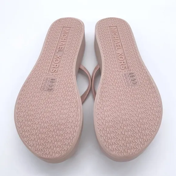 Michael Kors MK Logo Platform Flip Flops Sandals