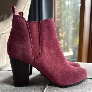 Michael Kors Women's Burgundy Suede Ankle Boots