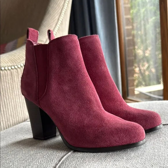 Michael Kors Women's Burgundy Suede Ankle Boots