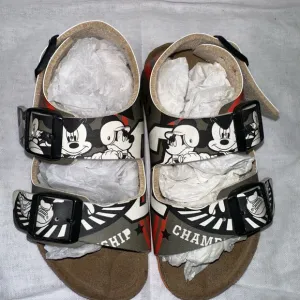 Mickey Mouse Kids Birkenstock Sandals - Black and Brown